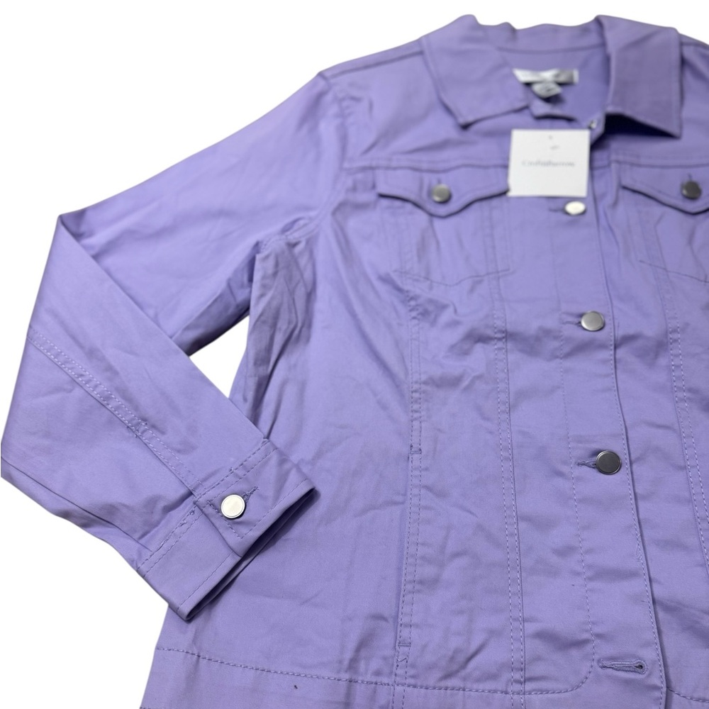 croft & barrow | Lavender Cotton-Blend Stretch Jean Jacket Pastel New With Tags - Picture 4 of 11
